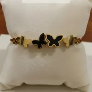 Gold-Plated Stainless Steel Butterfly Charm Bracelet – Elegant Women’s Jewelry