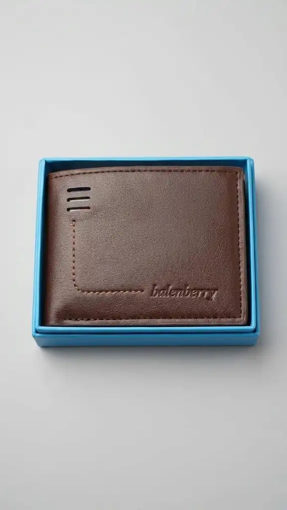 Balenberry Brown Leather Bifold Wallet for Men – Stylish & Compact