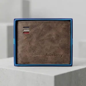 Balenberry Premium Suede Wallet for Men – Coffee Brown Luxury Wallet