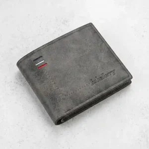 Grey Short Bifold Men's Wallet – Compact & Stylish Wallet for Men