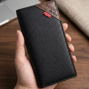HORSE Black Leather Long Wallet for Men – Stylish & Premium Wallet