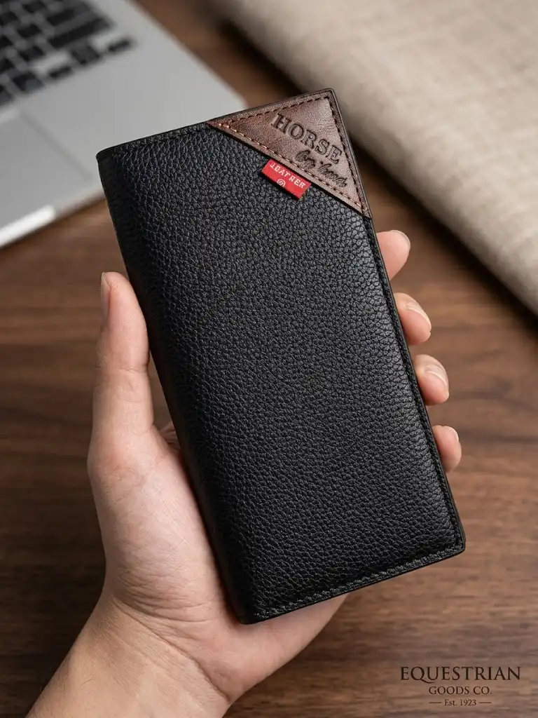 HORSE Black Leather Long Wallet for Men – Stylish & Premium Wallet