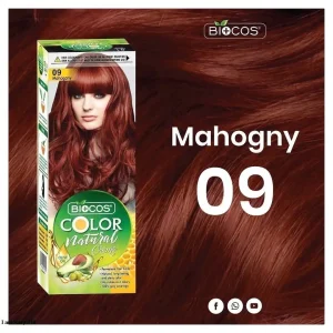 Biocos Color Natural Crème permanent hair dye in shade 09 Mahogany