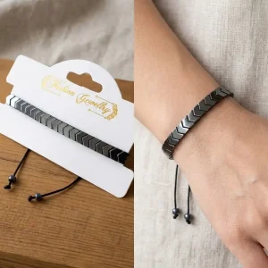 Black Chevron Cord Bracelet