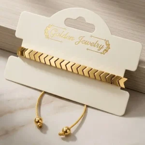 Gold Chevron Cord Bracelet