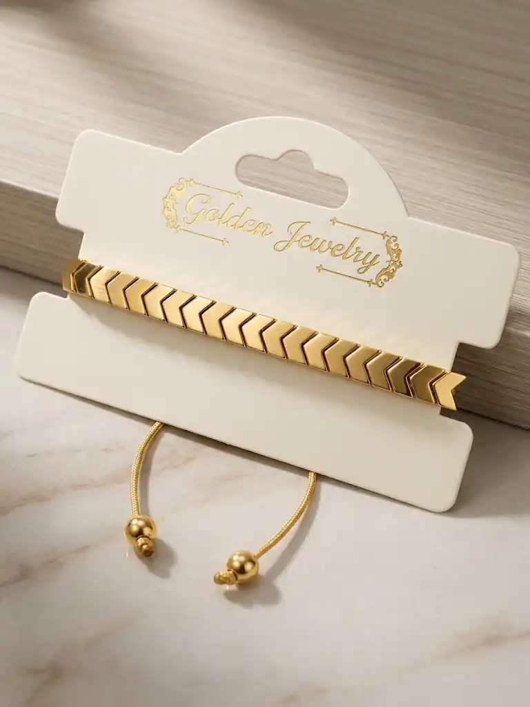 Gold Chevron Cord Bracelet