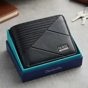 HORSE Imperia Black Leather Wallet for Men – Stylish & Classic Men's Wallet