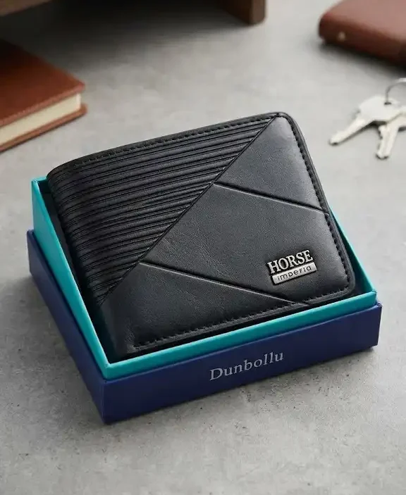 HORSE Imperia Black Leather Wallet for Men – Stylish & Classic Men's Wallet