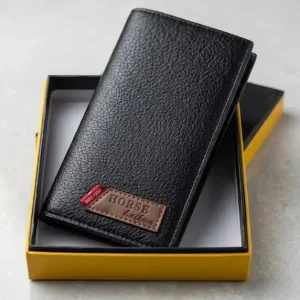 HORSE Kaihua Black Premium Leather Wallet for Men – Stylish & Durable
