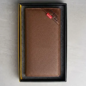 HORSE Leather Men's Long Textured Brown Wallet – Stylish & Spacious Wallet