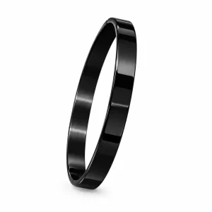 Sleek Matte Black Stainless Steel Bangle Bracelet