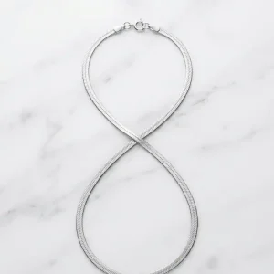 Stainless Steel Herringbone Snake Chain Necklace