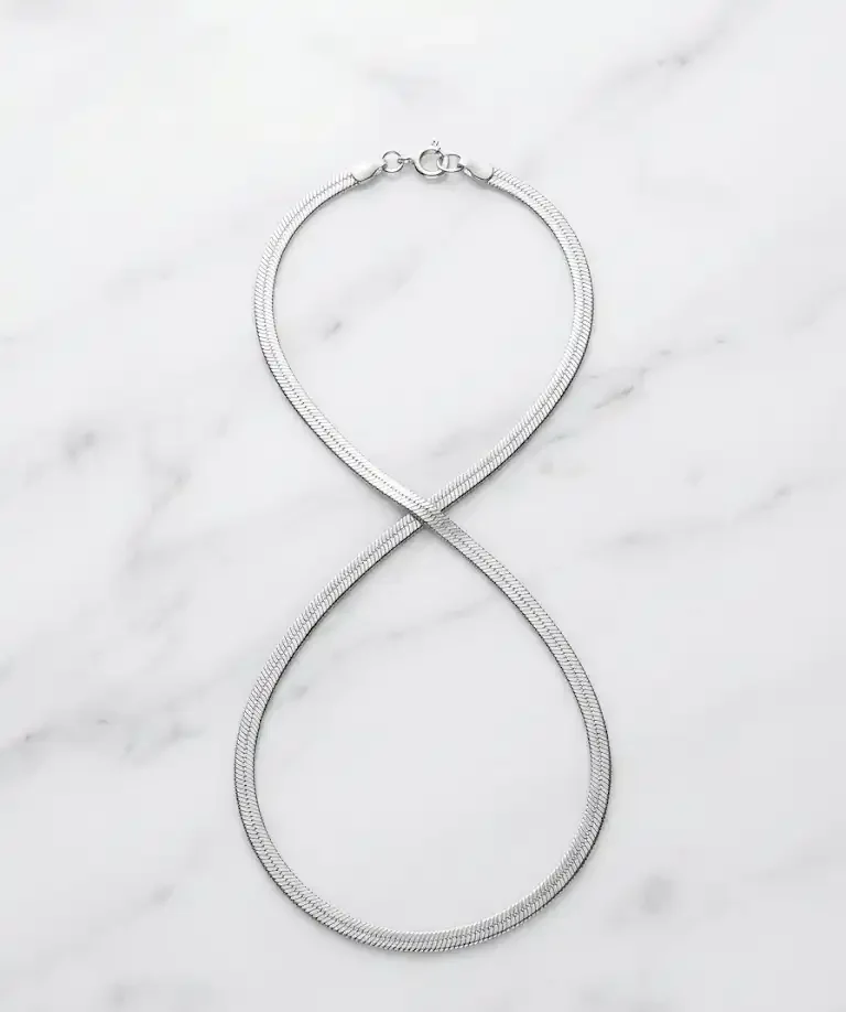 Stainless Steel Herringbone Snake Chain Necklace